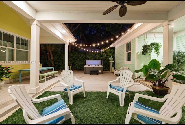 view of patio / terrace with ceiling fan