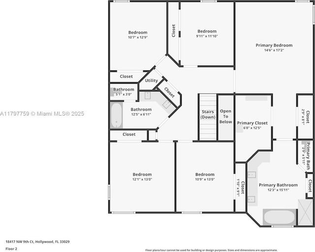 18417 NW 9th Ct, Pembroke Pines, FL 33029 - home floor plan
