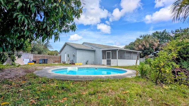 4878 Messana Ter, Lake Worth, FL 33463 - view of pool with a sunroom and fence