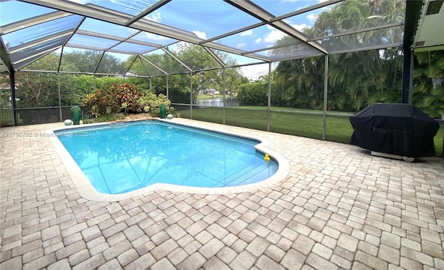 13021 NW 1st St, Plantation, FL 33325 - outdoor pool with a patio, area for grilling, a lanai, and a yard