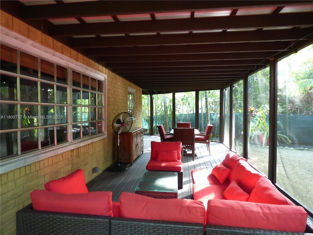 5858 SW 80th St, South Miami, FL 33143 - sunroom / solarium featuring an outdoor hangout area and outdoor dining space