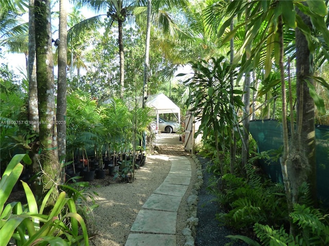 view of yard with a gazebo