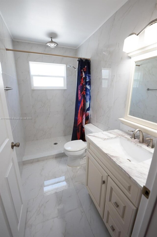 12840 SW 146th Ln, Miami, FL 33186 - full bath with marble finish floors, a stall shower, vanity, and toilet