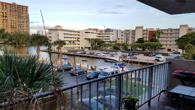 balcony with a water view