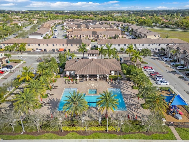 15073 SW 119th Ln, Miami, FL 33196 - aerial perspective of suburban area featuring a pool area