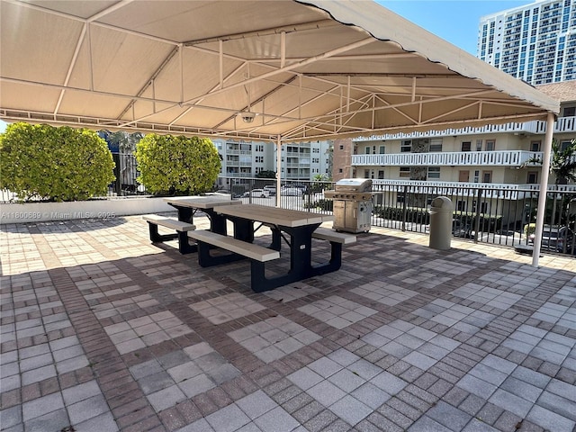1865 S Ocean Dr Unit 17C, Hallandale Beach, FL 33009 - view of patio / terrace with grilling area and fence