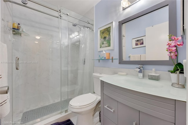 621 NW 157th Ave, Pembroke Pines, FL 33028 - bathroom featuring toilet, a marble finish shower, and vanity