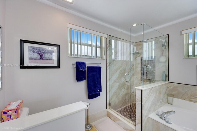 621 NW 157th Ave, Pembroke Pines, FL 33028 - bathroom featuring a bath, a shower stall, and toilet