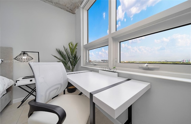 3250 NE 1st Ave Unit 806, Miami, FL 33137 - office area with tile patterned flooring