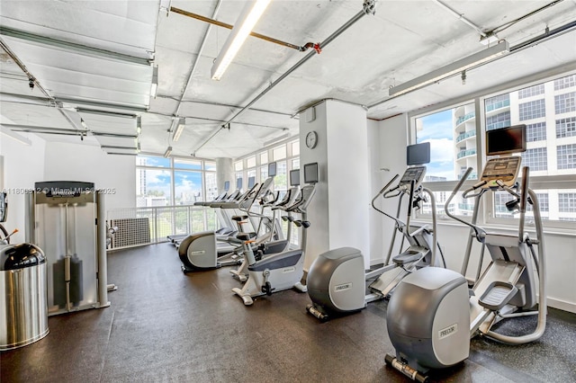 3250 NE 1st Ave Unit 806, Miami, FL 33137 - workout area featuring healthy amount of natural light