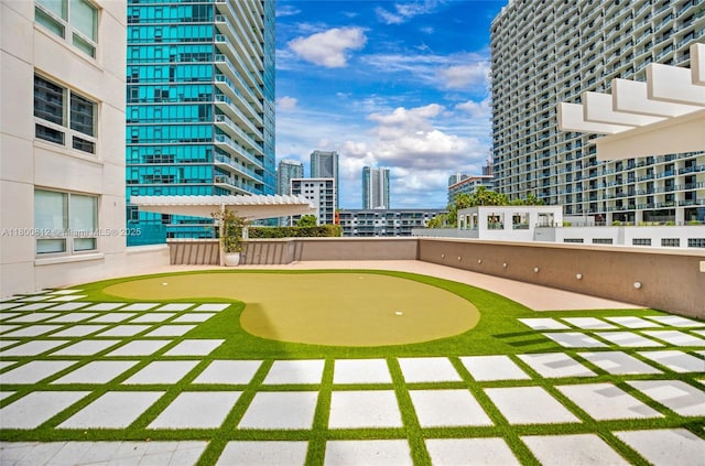 3250 NE 1st Ave Unit 806, Miami, FL 33137 - view of yard with a putting area and a view of city