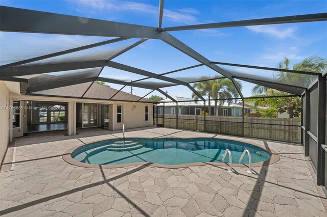 4344 Agualinda Blvd, Cape Coral, FL 33914 - view of pool featuring a patio area and a lanai