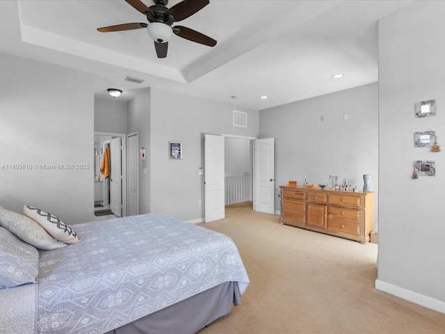 17616 SW 135th Ave, Miami, FL 33177 - bedroom with carpet flooring, baseboards, recessed lighting, and ceiling fan