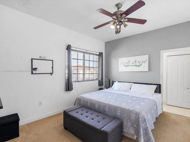 17616 SW 135th Ave, Miami, FL 33177 - bedroom featuring carpet, ceiling fan, and baseboards
