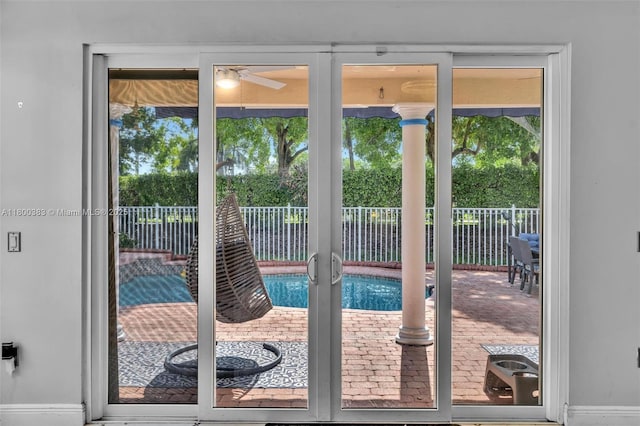 1811 SW 162nd Ave, Miramar, FL 33027 - doorway to outside with healthy amount of natural light and a ceiling fan
