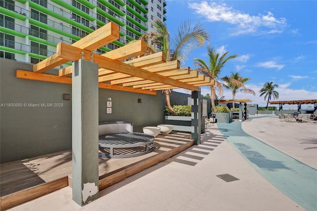 1750 N Bayshore Dr Unit 4007, Miami, FL 33132 - view of patio / terrace featuring a pergola