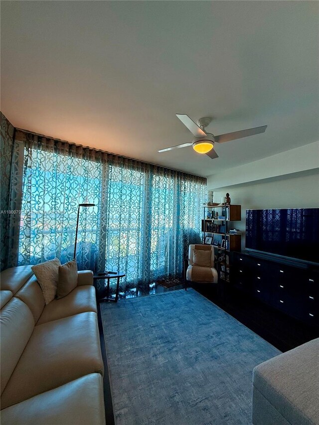 17001 Collins Ave Unit 3005, Sunny Isles Beach, FL 33160 - living area with healthy amount of natural light and ceiling fan