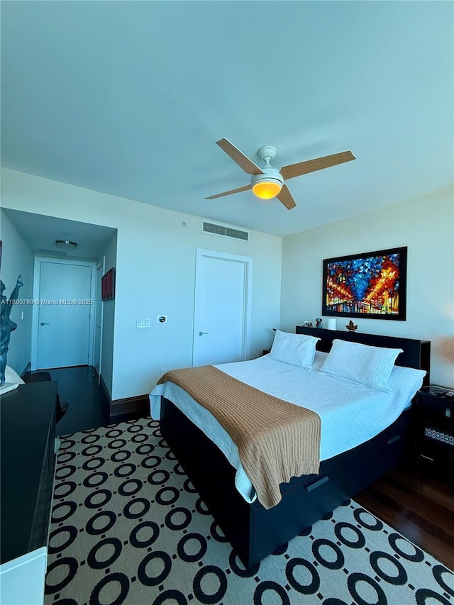 17001 Collins Ave Unit 3005, Sunny Isles Beach, FL 33160 - bedroom featuring wood finished floors and a ceiling fan