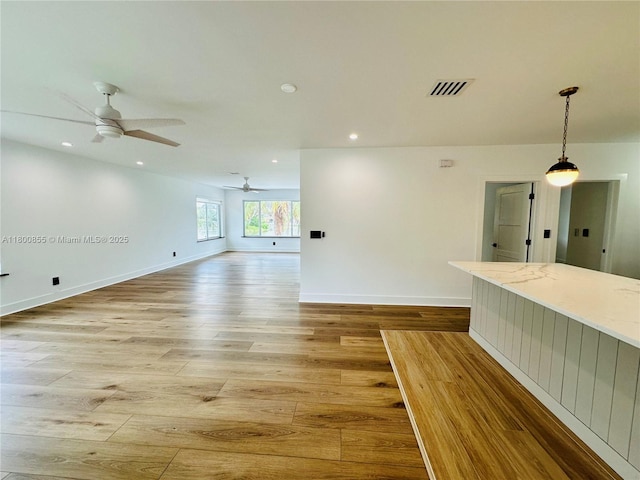 10361 NE 4th Ave, Miami Shores, FL 33138 - unfurnished room with ceiling fan, light wood-type flooring, baseboards, and recessed lighting
