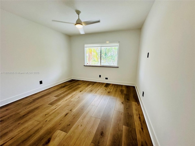 10361 NE 4th Ave, Miami Shores, FL 33138 - unfurnished room with baseboards, hardwood / wood-style flooring, and ceiling fan