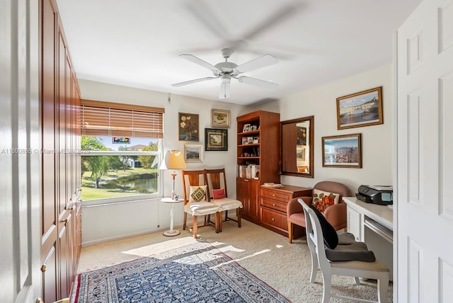 6893 Sterling Grns Unit 201, Naples, FL 34104 - office with light colored carpet and a ceiling fan