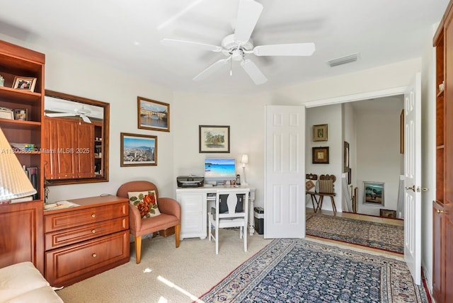 6893 Sterling Grns Unit 201, Naples, FL 34104 - office featuring ceiling fan and carpet flooring