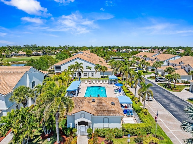 6893 Sterling Grns Unit 201, Naples, FL 34104 - aerial perspective of suburban area featuring a pool and a large body of water