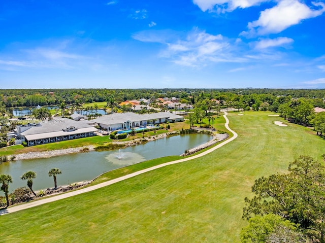 6893 Sterling Grns Unit 201, Naples, FL 34104 - aerial view of residential area featuring a large body of water, a local golf course, and a tree filled landscape