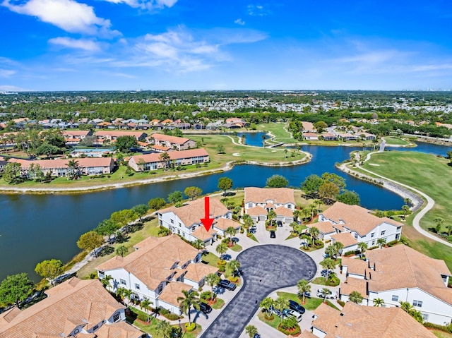 6893 Sterling Grns Unit 201, Naples, FL 34104 - aerial view of property's location with nearby suburban area, a nearby body of water, and a golf course