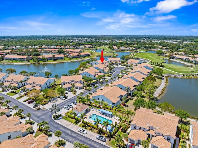 6893 Sterling Grns Unit 201, Naples, FL 34104 - aerial view of property's location with a nearby body of water, nearby suburban area, and a golf course
