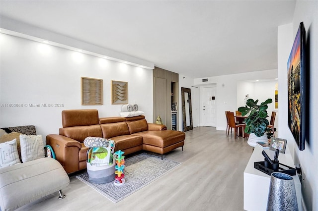 1201 S Ocean Dr Unit 404N, Hollywood, FL 33019 - living room with light wood-style floors