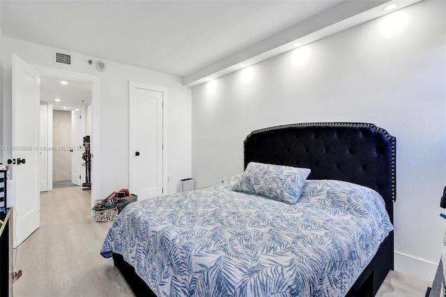 1201 S Ocean Dr Unit 404N, Hollywood, FL 33019 - bedroom featuring light wood-style flooring and recessed lighting