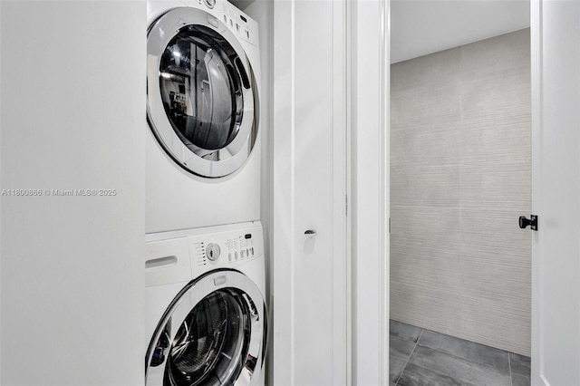 1201 S Ocean Dr Unit 404N, Hollywood, FL 33019 - laundry area featuring stacked washer and clothes dryer