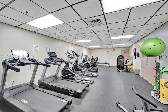 1201 S Ocean Dr Unit 404N, Hollywood, FL 33019 - workout area with a drop ceiling
