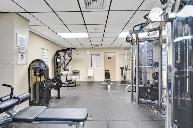 1201 S Ocean Dr Unit 404N, Hollywood, FL 33019 - gym with a drop ceiling