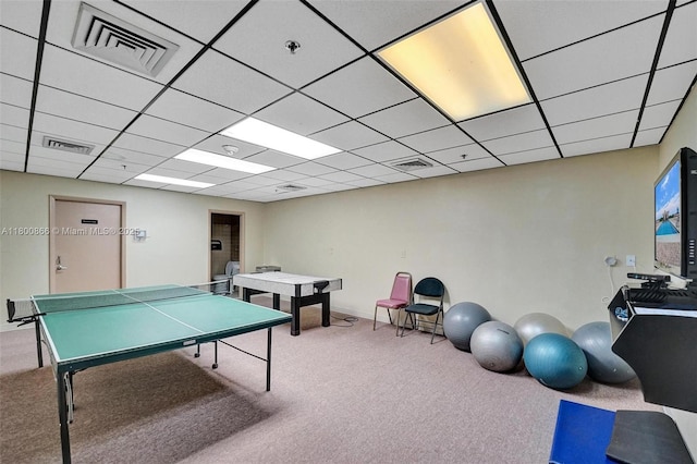 1201 S Ocean Dr Unit 404N, Hollywood, FL 33019 - rec room featuring carpet flooring and a paneled ceiling