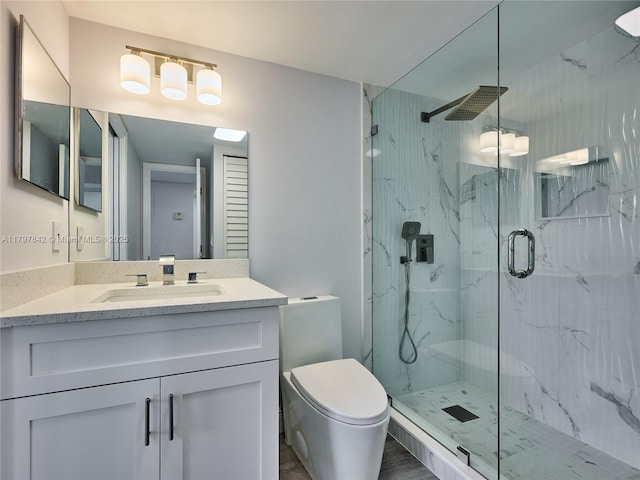 5380 Cedar Lake Dr Unit 204, Boynton Beach, FL 33437 - full bath featuring a marble finish shower, vanity, and toilet