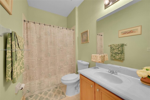 23157 Addison Lakes Cir, Boca Raton, FL 33433 - full bathroom featuring toilet, tile patterned flooring, vanity, and a shower with shower curtain