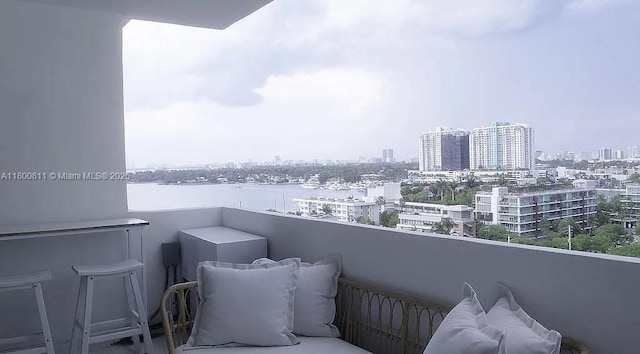 balcony featuring a city view