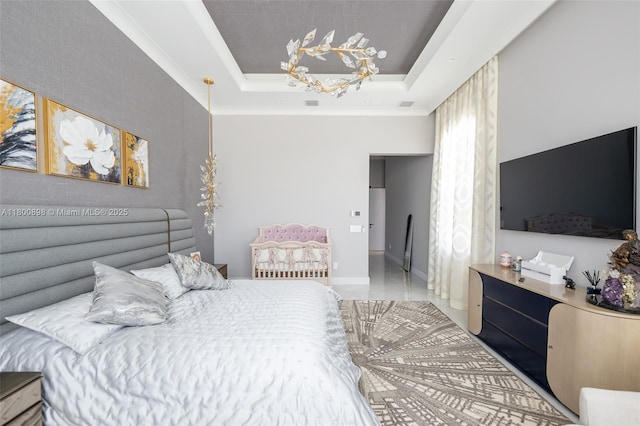 9625 Vescovato Way, Boca Raton, FL 33496 - bedroom with baseboards and a raised ceiling