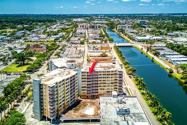 view of urban area with a nearby body of water