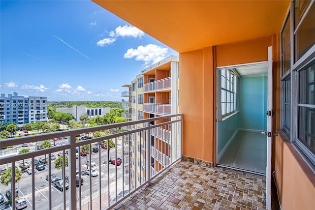 balcony featuring a city view