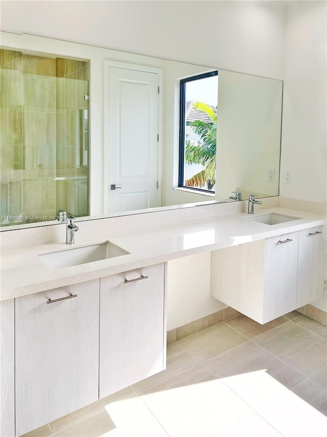 8271 NW 48th Ter, Doral, FL 33166 - bathroom with double vanity and tile patterned flooring