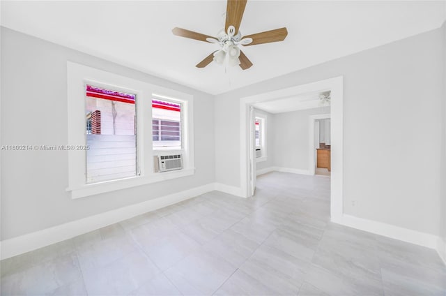 1621 Van Buren St, Hollywood, FL 33020 - unfurnished room with ceiling fan, baseboards, and cooling unit