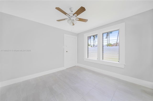 1621 Van Buren St, Hollywood, FL 33020 - empty room with baseboards and ceiling fan