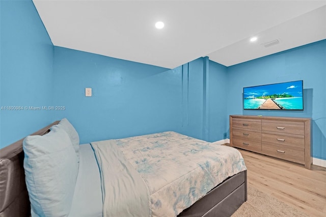 5260 NW 74th Ter, Lauderhill, FL 33319 - bedroom with light wood-type flooring, baseboards, and recessed lighting