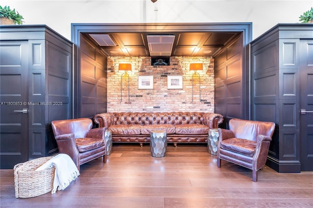 living area featuring wood finished floors