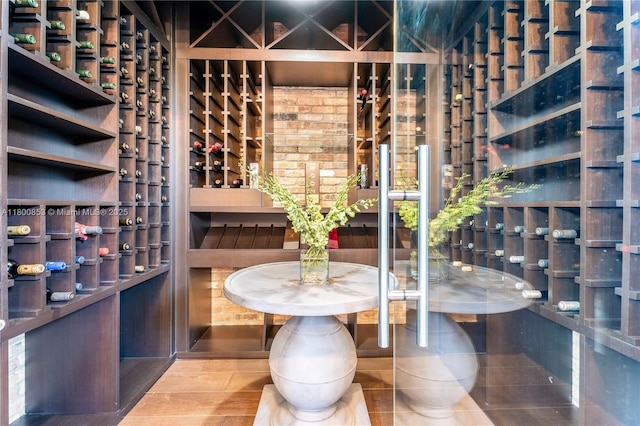 view of wine cellar