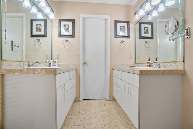 15251 SW 154th Ave, Miami, FL 33187 - bathroom with two vanities and baseboards