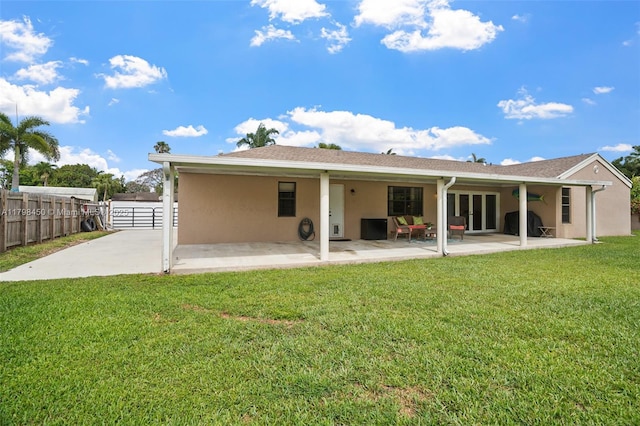 15251 SW 154th Ave, Miami, FL 33187 - rear view of property featuring french doors, a patio, and stucco siding
